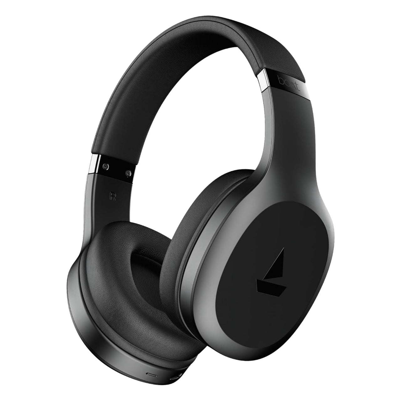 Black over-ear headphones on a white background