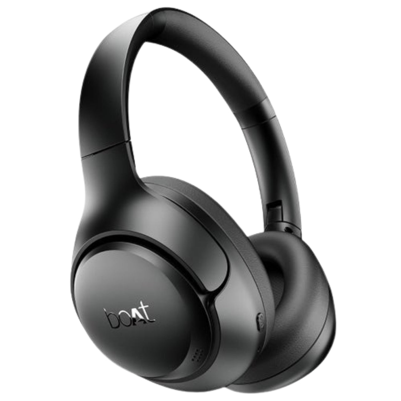 Black over-ear headphones with 'boat' branding on a white background