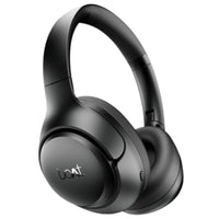 Black over-ear headphones with 'boat' branding on a white background