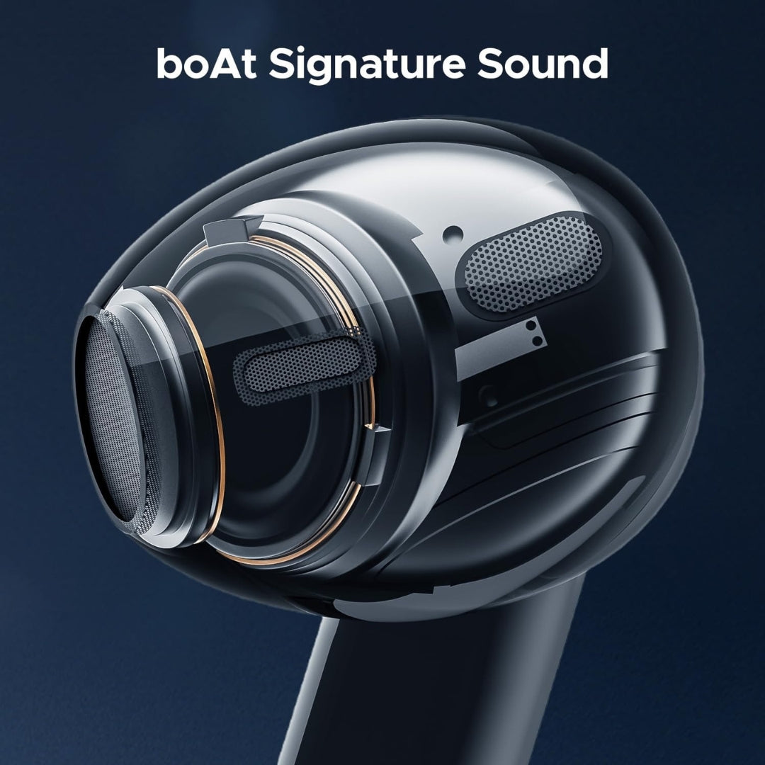 boAt Airdopes 118 TWS Earbuds – WROGN Edition | 50H Playback | Quad Mic ENx™ | Beast Mode Low Latency | Bluetooth 5.3 | In-Ear Wireless Earphones with Mic | Opal Black