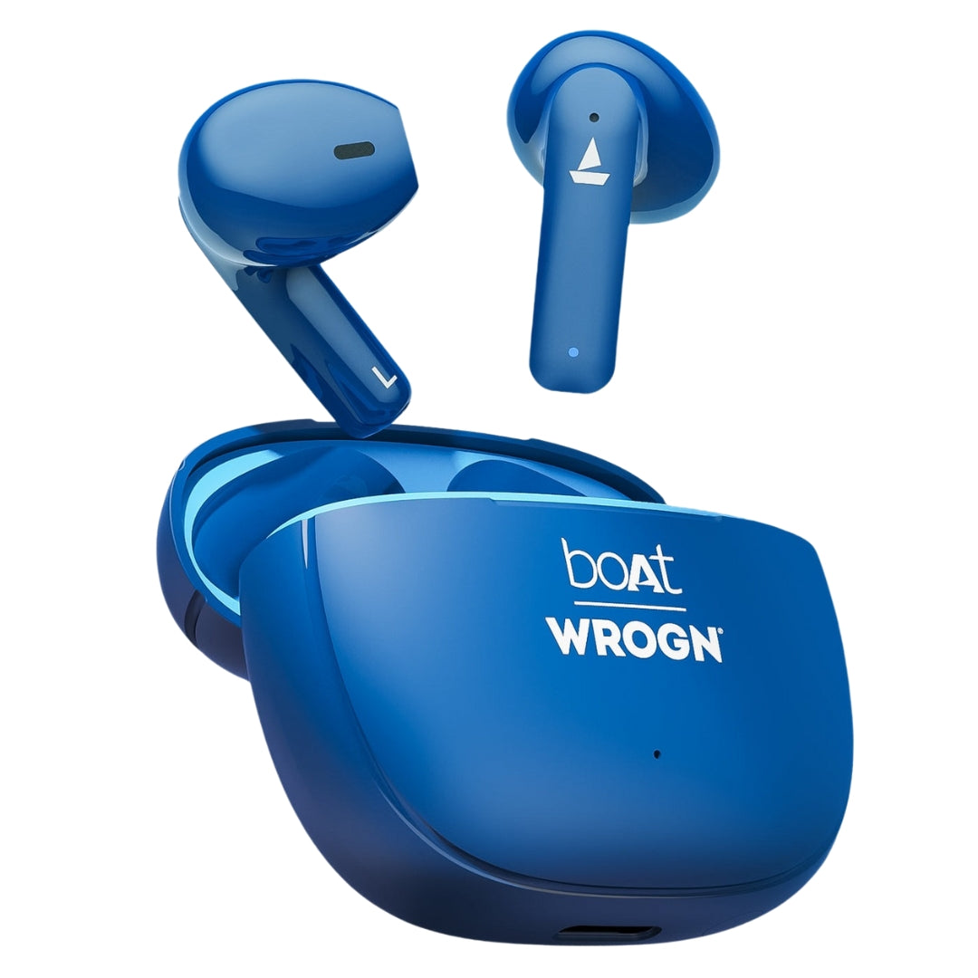 boAt Airdopes 118 TWS Earbuds – WROGN Edition | 50H Playback | Quad Mic ENx™ | Beast Mode Low Latency | Bluetooth 5.3 | In-Ear Wireless Earphones with Mic | Opal Black