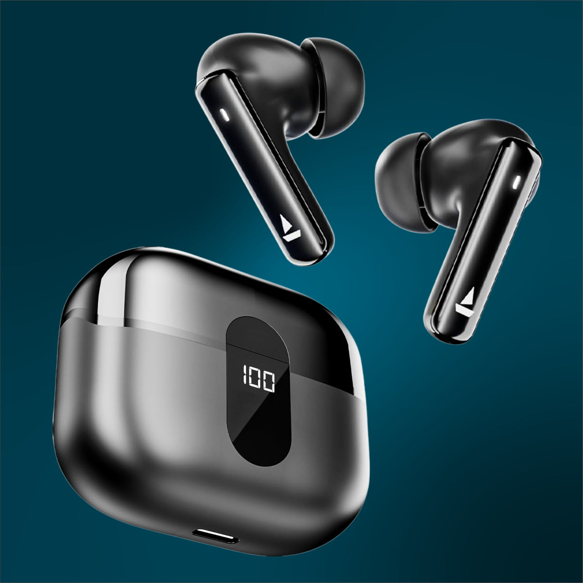 boAt Airdopes 121 Pro Plus – 100Hrs Playtime, Quad Mics with ENx, 50ms Low Latency, Fast Charging, LED Display, IPX5, Bluetooth v5.3 TWS Earbuds with Mic