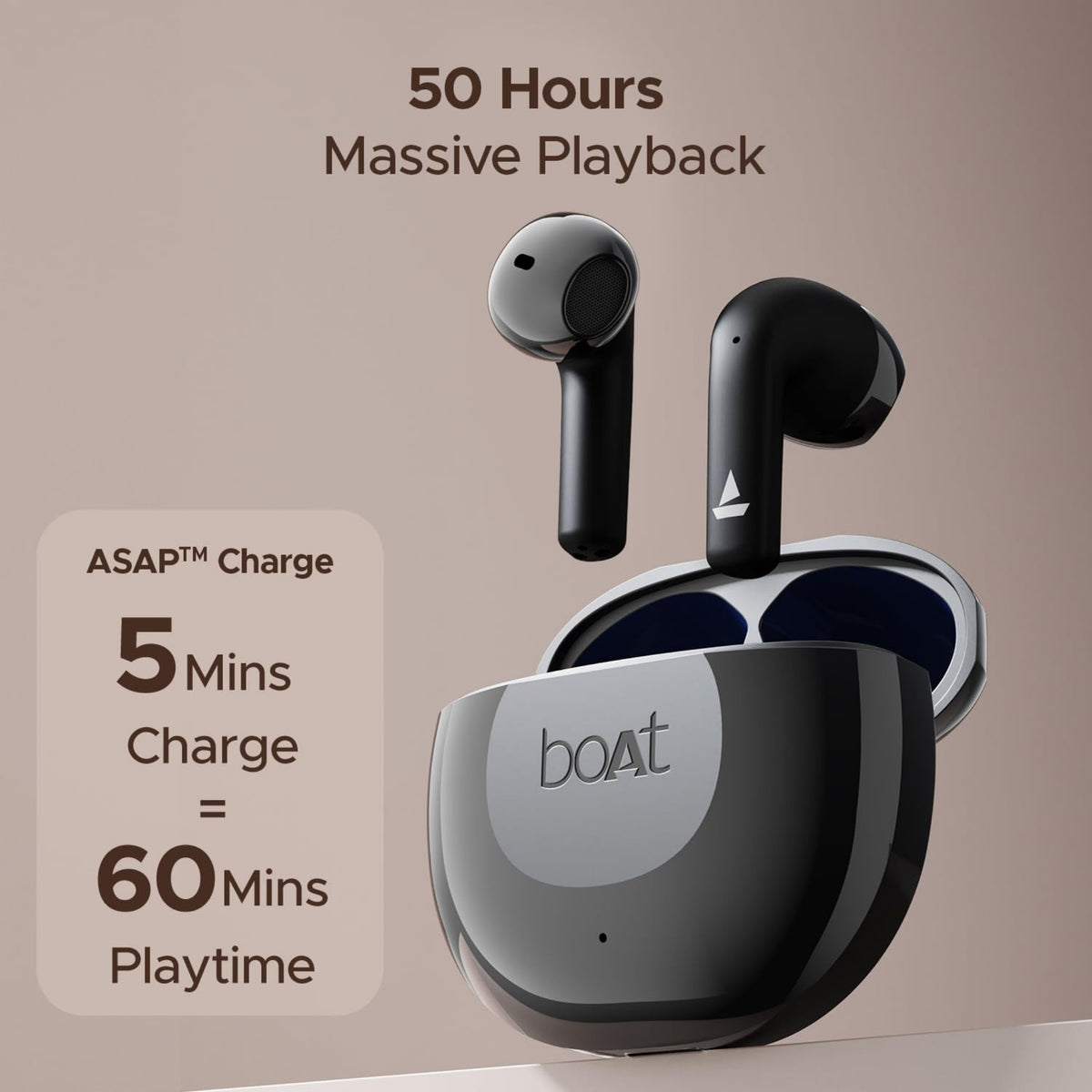 boAt Airdopes 125 Wireless Earbuds | Clear Calling with ENC, IPX5 Splash Proof, BT v5.3