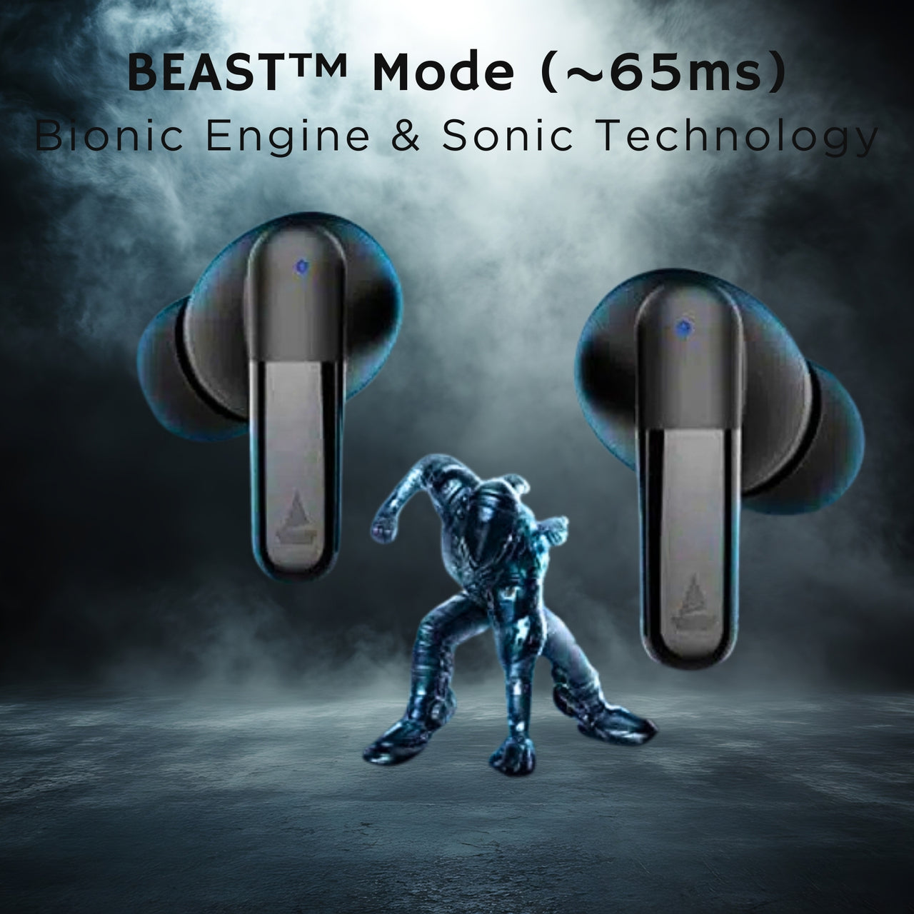 boAt Airdopes 172 TWS Earbuds – 35H Playtime, ENx Tech, Beast Mode Low Latency, IPX4, Touch Controls, Wireless Earphones with Mic