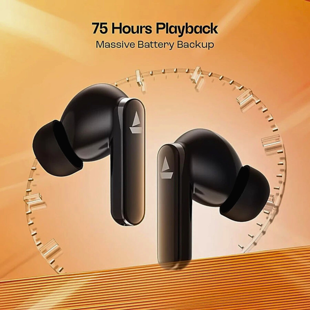 boAt Airdopes 301 TWS Earbuds | 75Hrs Playtime, Quad Mics ENx, Beast Mode 50ms, 10mm Drivers, ASAP Charge, BT v5.3, IPX5