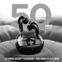 boAt Airdopes 311 Pro True Wireless Earbuds | 50HRS Playtime, ENx Dual Mic, ASAP™ Fast Charging, Transparent Lid, Low Latency, IPX4, Bluetooth v5.3 TWS Earphones with Mic