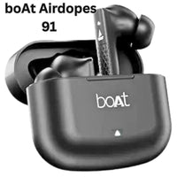 boAt Airdopes 91 – 45Hrs Playtime, ENx Tech, 50ms Low Latency, Fast Charging, IPX4, IWP Tech, Bluetooth v5.3 TWS Earbuds with Mic