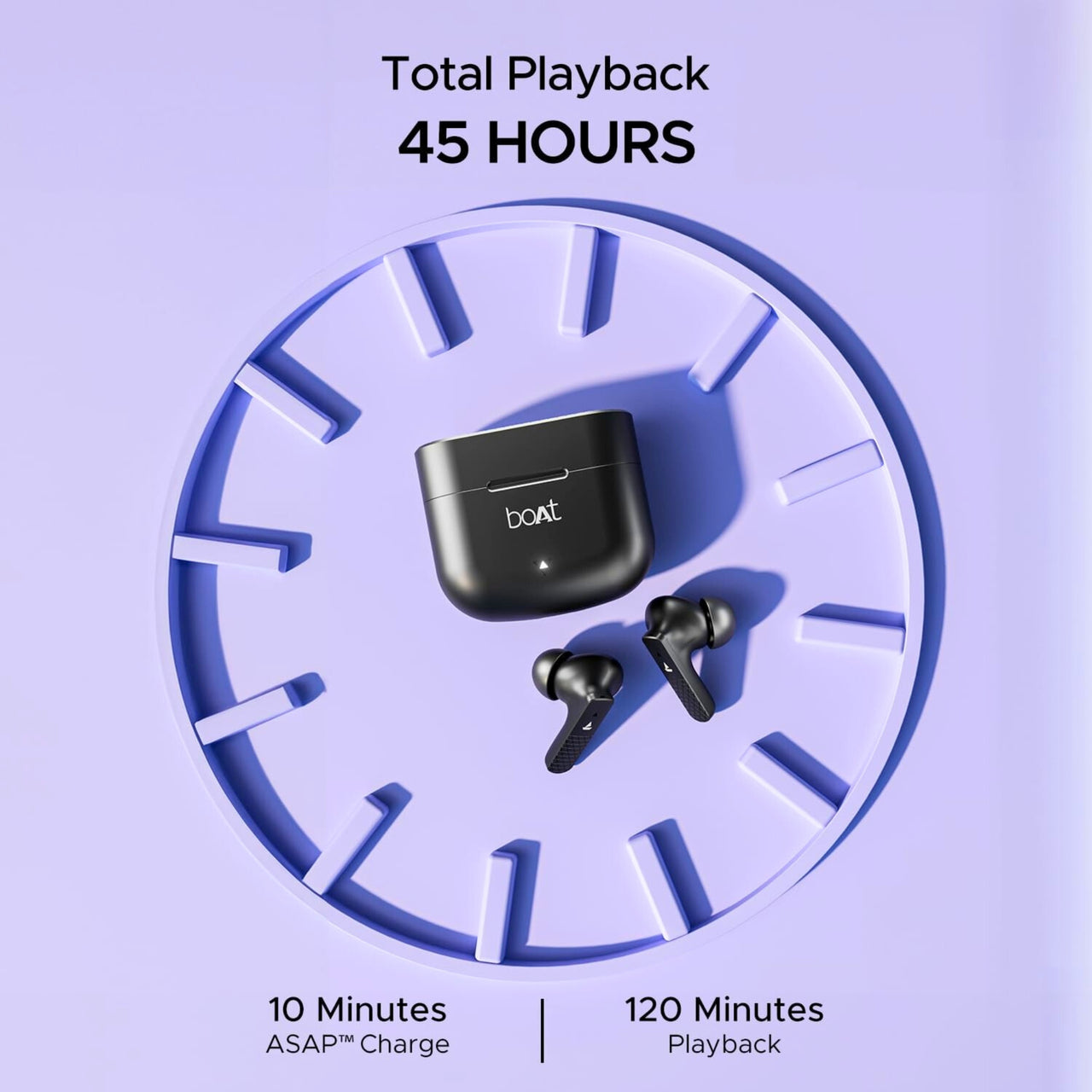boAt Airdopes 91 – 45Hrs Playtime, ENx Tech, 50ms Low Latency, Fast Charging, IPX4, IWP Tech, Bluetooth v5.3 TWS Earbuds with Mic
