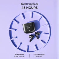 boAt Airdopes 91 – 45Hrs Playtime, ENx Tech, 50ms Low Latency, Fast Charging, IPX4, IWP Tech, Bluetooth v5.3 TWS Earbuds with Mic