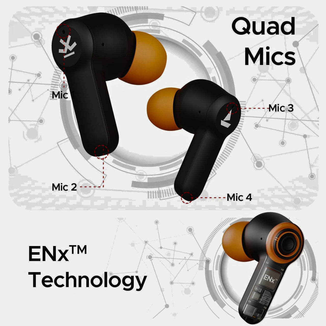boAt Airdopes Crude x Wrogn Edition TWS Earbuds – 50H Playtime, ENx Tech, Beast Mode, Bluetooth Wireless Earphones with Mic