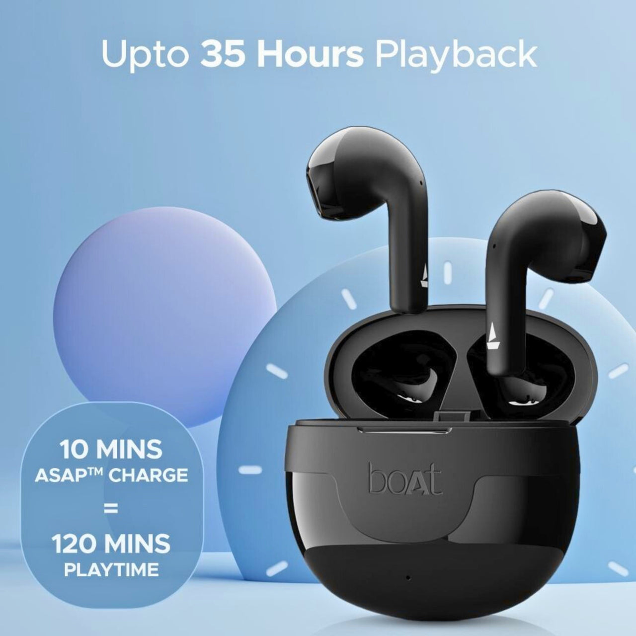 boAt Airdopes Hype – True Wireless Earbuds with 100Hrs Total Playtime, Fast Charging & Bluetooth TWS Earbuds with Mic