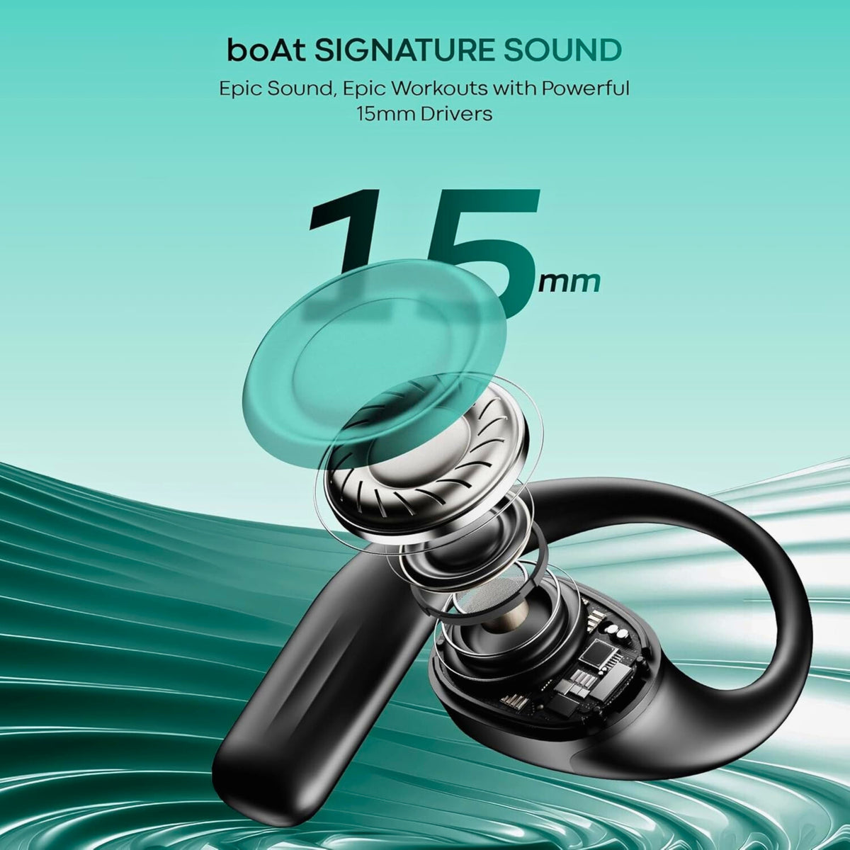 boAt Airdopes Progear Bluetooth Open-Ear Earbuds | Air Conduction Tech, 100Hrs Playback, 4 Mics AI-ENx, 15mm Drivers, Beast Mode 40ms, ASAP Charge