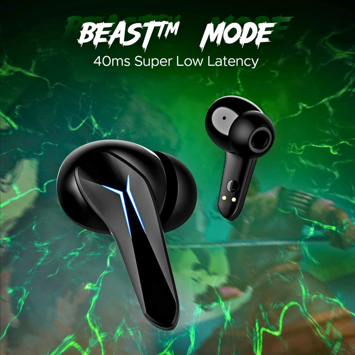boAt Immortal 141 Gaming TWS Earbuds with RGB Lights, 40Hrs Playtime, ENx Tech Mics, Low Latency Mode, Fast Charge & Bluetooth v5.3