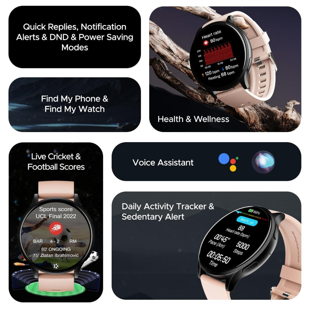 boAt Lunar Orb Smartwatch | 1.45" AMOLED Display, Bluetooth Calling, DIY Watch Faces, Crest App Health Suite, Live Sports Updates, IP67, Smart Watch for Men & Women