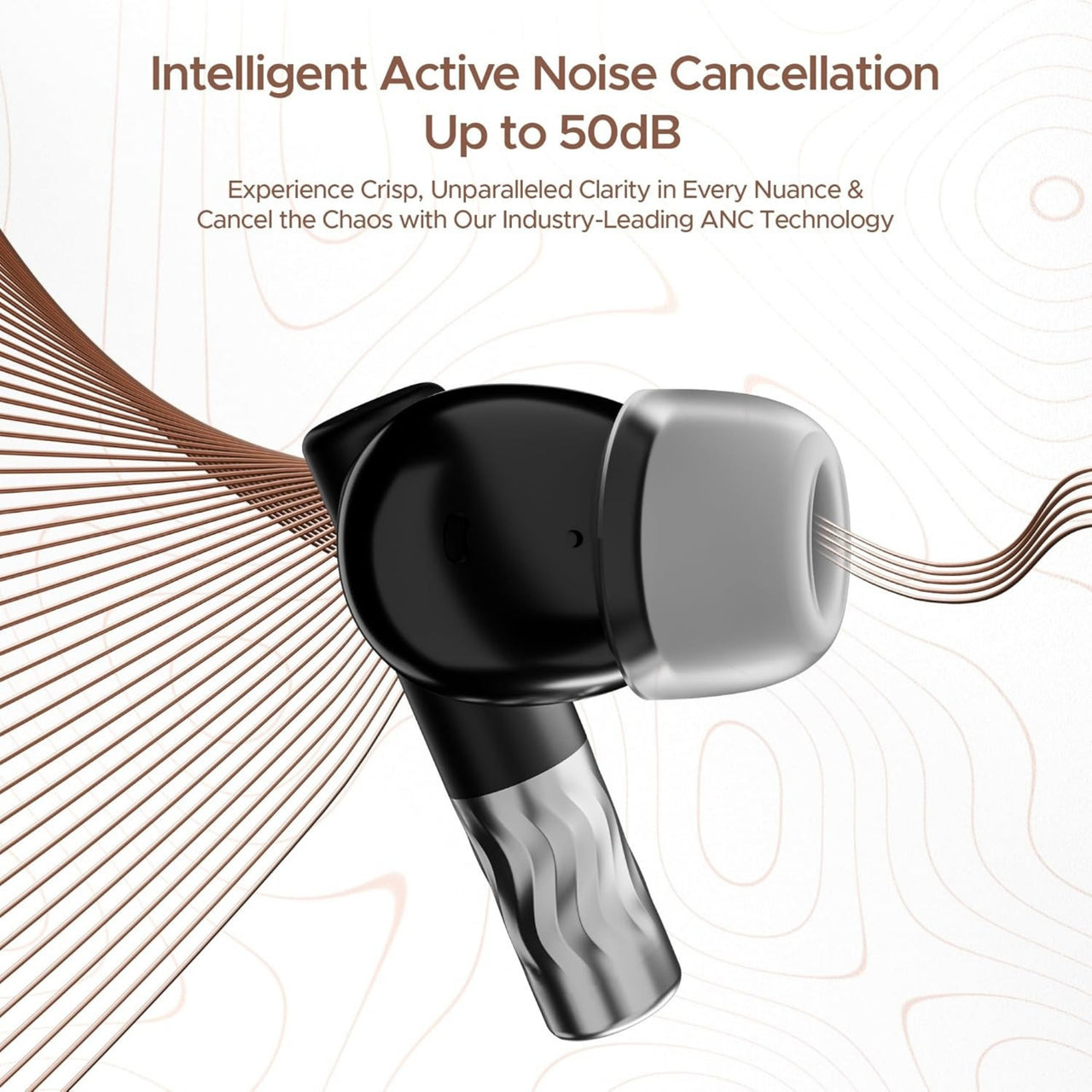 boAt Nirvana Zenith Wireless Earbuds | Dolby Sound, 50dB Active Noise Cancellation & App Support