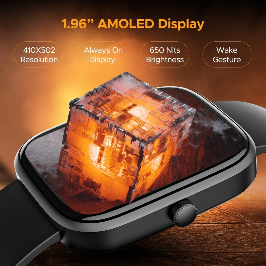 boAt Ultima Chronos Smartwatch | 1.96" AMOLED Display, Advanced BT Calling, DIY Watch Face Studio, boAt Coins, Smart Watch for Men & Women