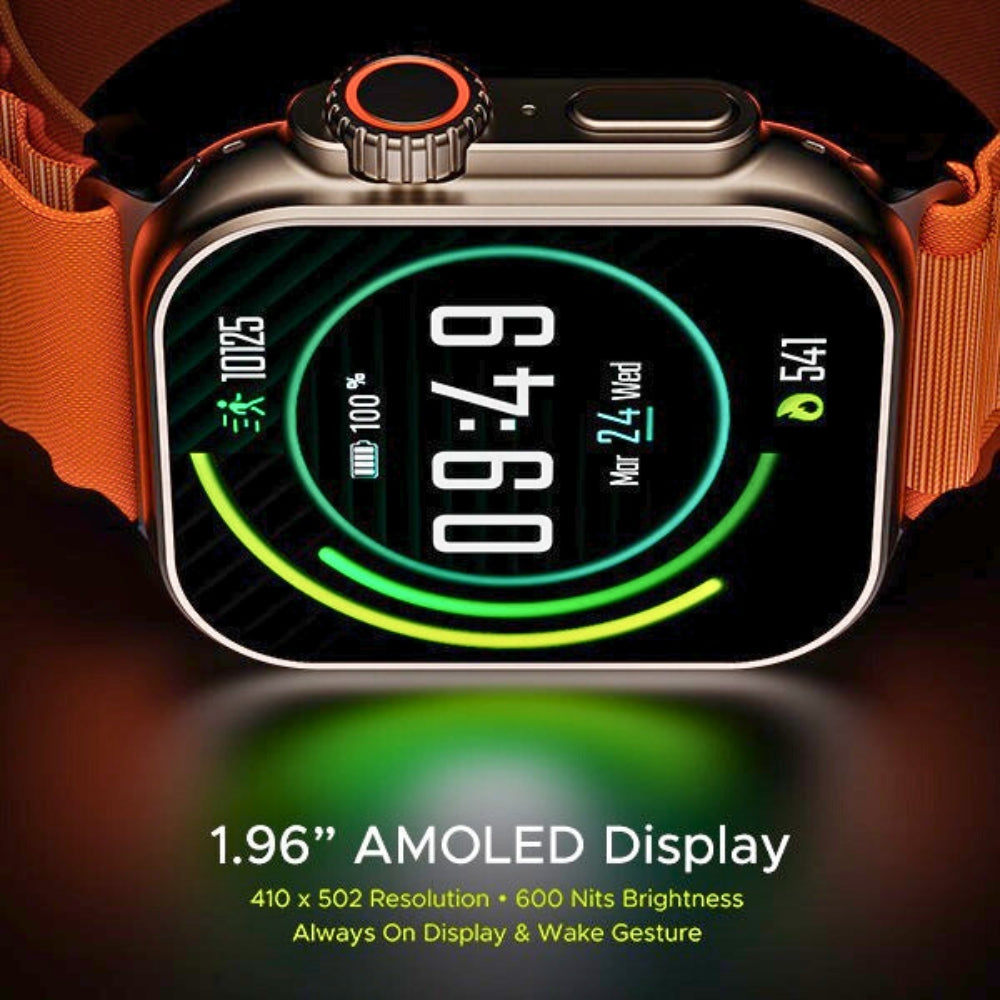 boAt Wave Genesis Pro Smartwatch with 1.96" AMOLED Display, Bluetooth Calling & Functional Crown – boAt Coins Enabled