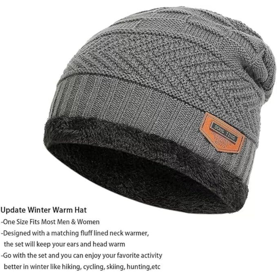 Winter Woolen Cap for Men & Women | Warm Knitted Beanie | Soft & Stretchable | Unisex Winter Cap for Cold Weather