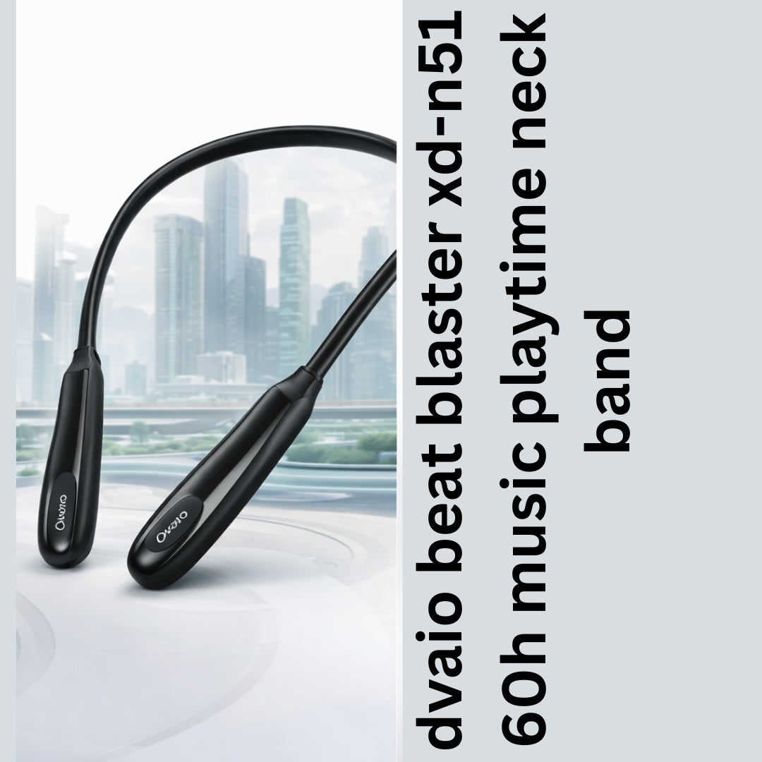 Dvaio beat blaster xd-n51 music playtime neck band with cityscape background