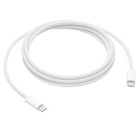 White USB-C cable on a white background