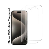 Tempered Glass for iPhone 15 Pro Max | Full HD Transparent Screen Protector | Anti-Scratch Edge-to-Edge Coverage with Easy Installation Kit (Pack Of 2)