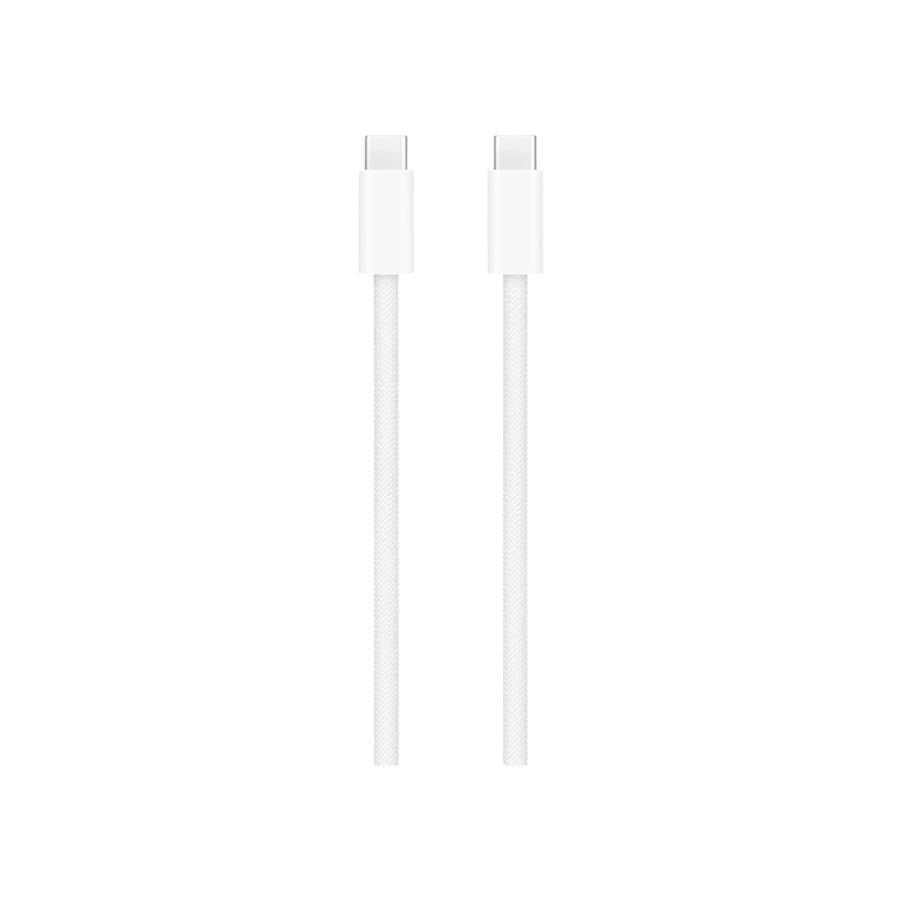 White USB-C to Lightning cable on a white background