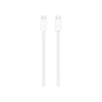 White USB-C to Lightning cable on a white background