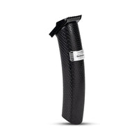 Black hair trimmer with brand logo on a white background