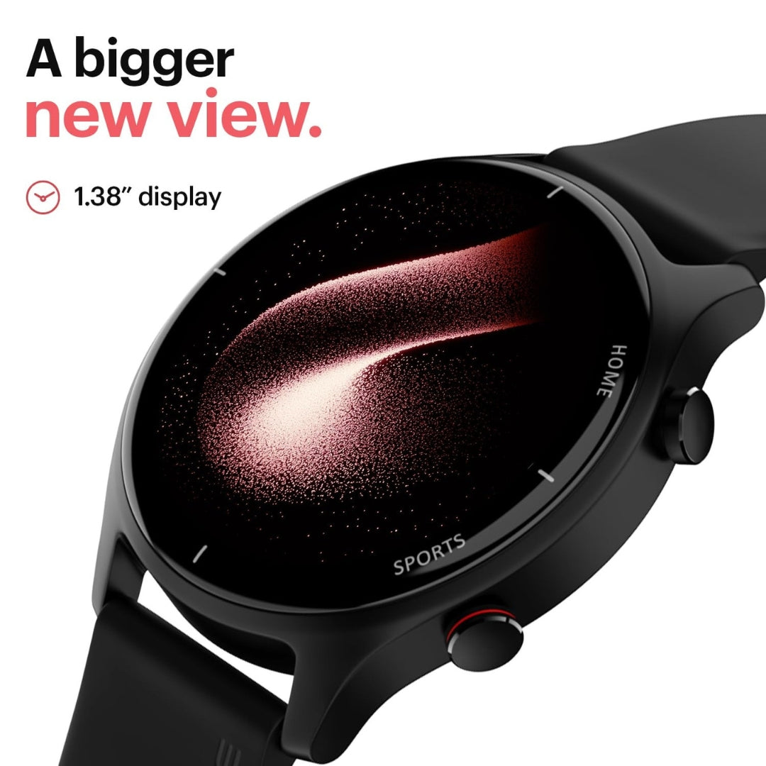 Noise Twist Round Dial Smartwatch with Bluetooth Calling, 1.38″ TFT Display, 7-Day Battery, IP68 – Jet Black