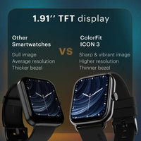Noise Icon 3 Smartwatch | 1.91″ Display | Bluetooth Calling | Metallic Finish | Voice Assistant | Black Strap