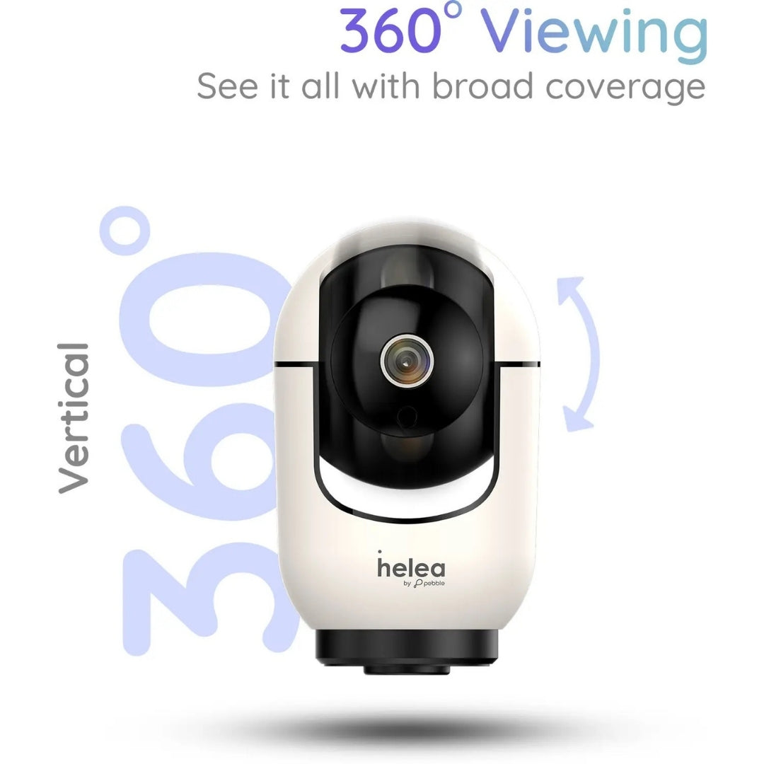 White security camera with black lens on a white background, featuring '360° Viewing' text.