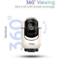 White security camera with black lens on a white background, featuring '360° Viewing' text.