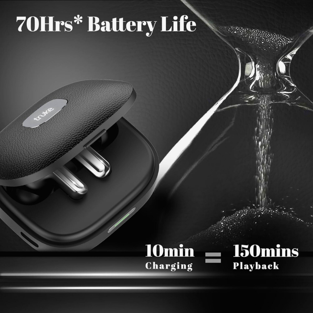 truke Mega 9 True Wireless Earbuds with 70H Battery, 24-Bit Lossless Audio & ENC Mics