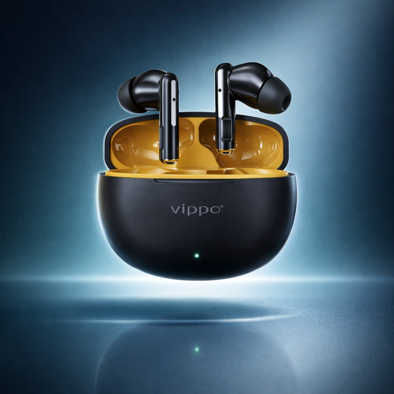 Vippo Classic AirTech VI-521 TWS Bluetooth Earbuds | Name the Sound | Bluetooth v5.4 | Type-C Charging | 30H Talk Time | 20H Music | Wireless Earphones