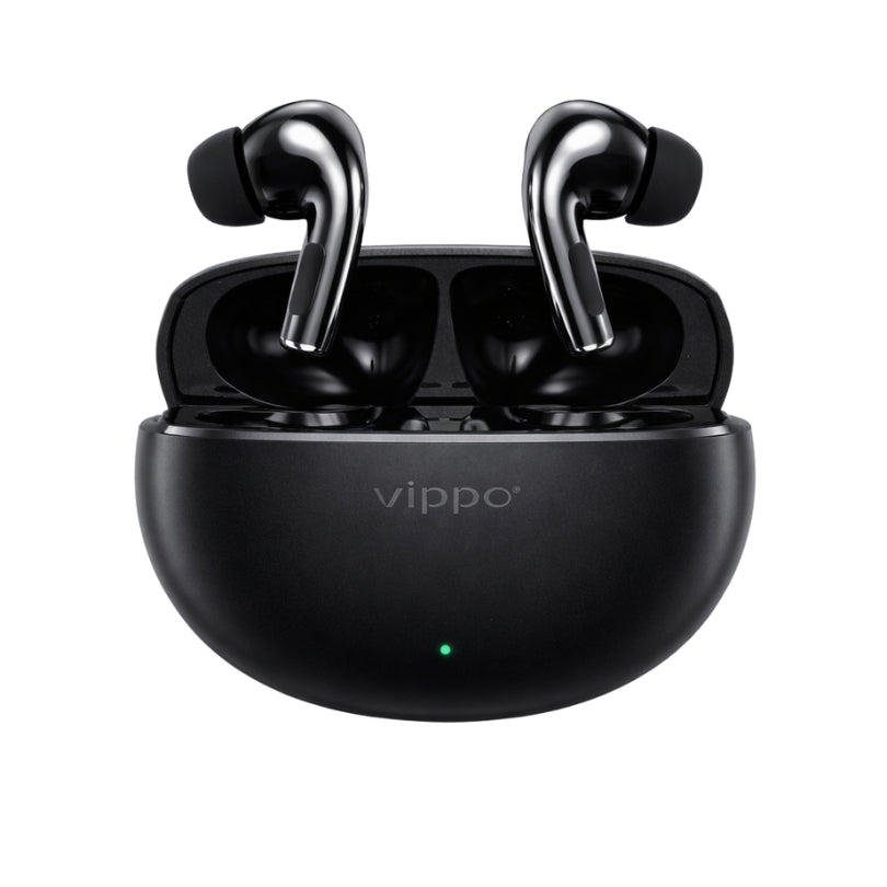 Vippo Classic Black Birds VI-591 TWS Bluetooth Earbuds | Bluetooth v5.4 | 30H Talk Time | 20H Music | Type-C Charging | Wireless Earphones