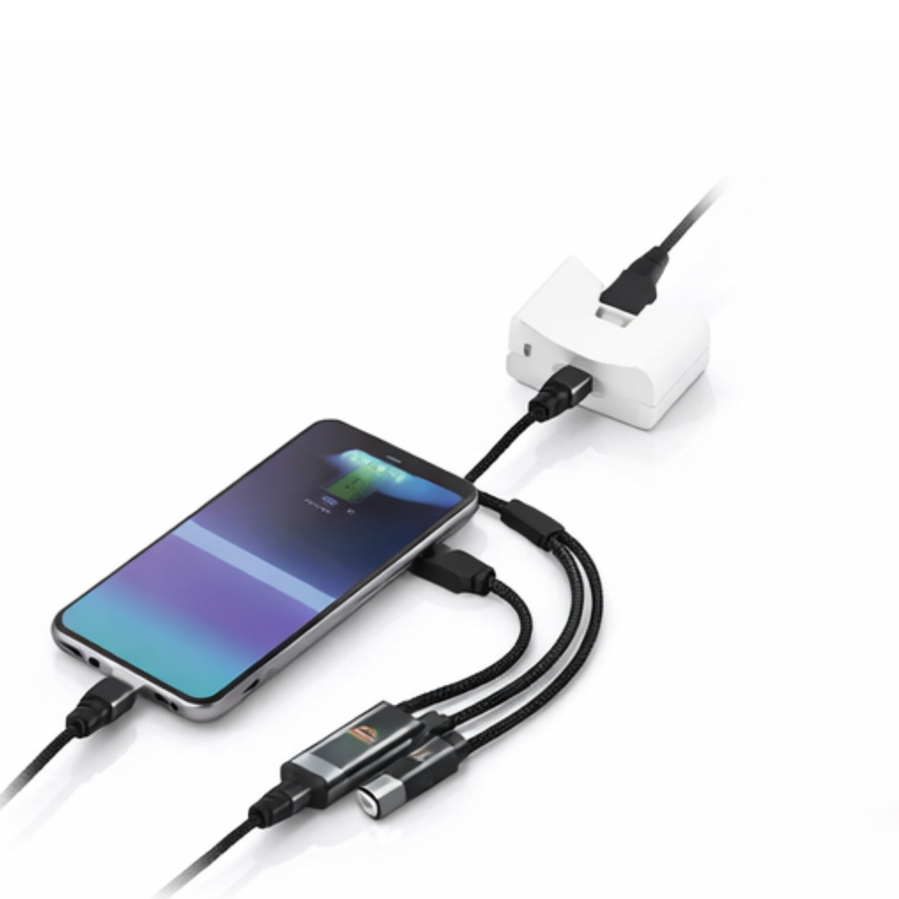 Vippo Trinity 3-in-1 Fast Charging Cable (USB-A to Type-C + Micro USB + Lightning) | Nylon Braided | LED Display